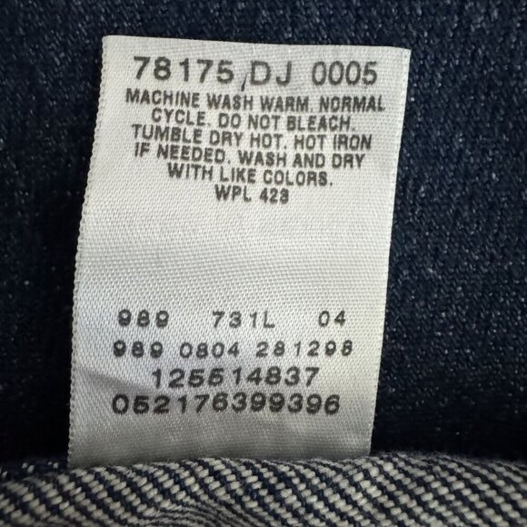 Vintage Levi's 100% Cotton Dark Blue Denim Classic Relaxed Tapered Jeans Size 10 - Picture 10 of 10